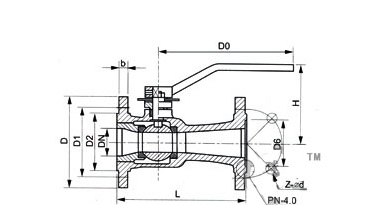 QJ41M法蘭高溫球閥結構圖